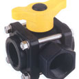 3/4"  3-Way Poly Ball Valves - Side Load - PPL